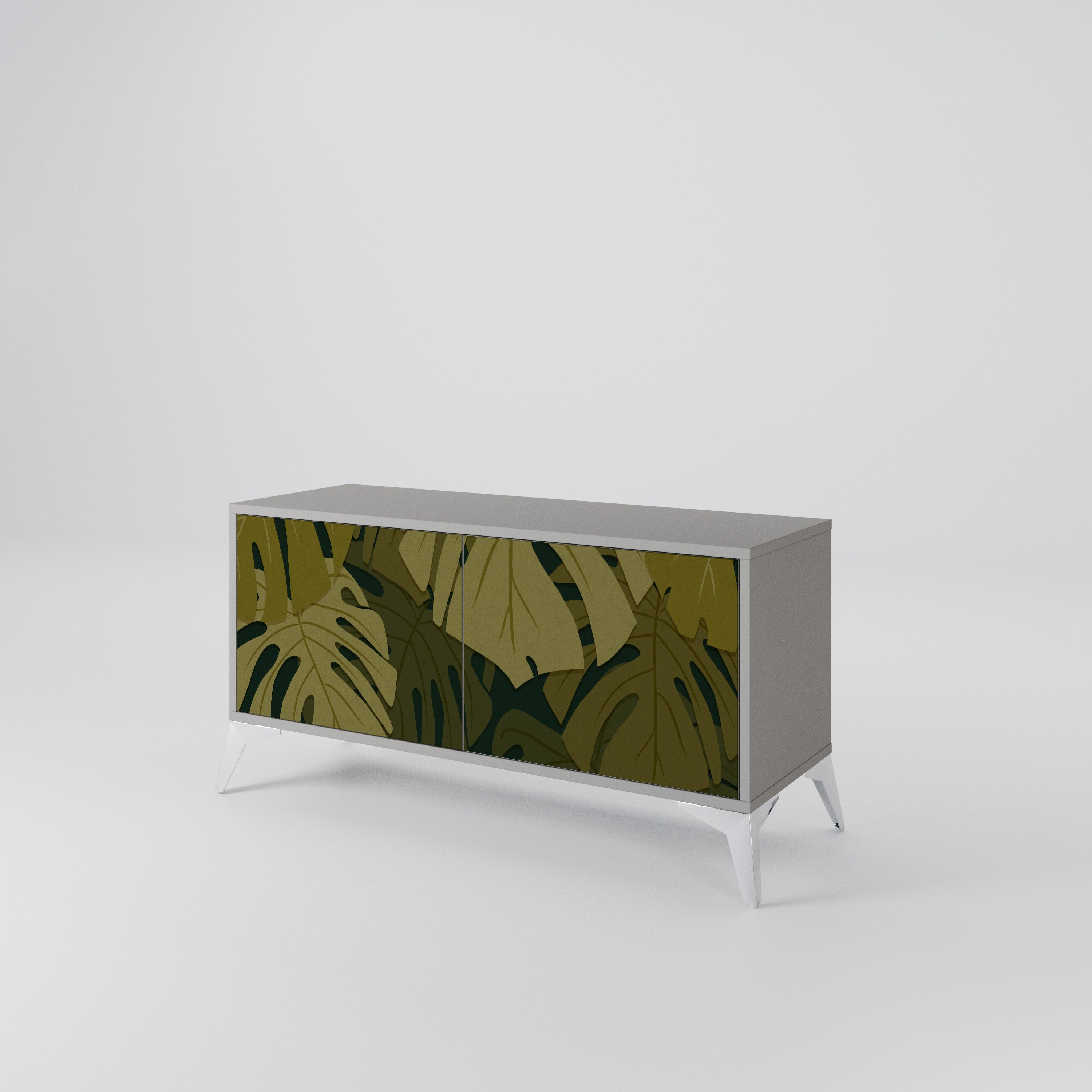 TROPICAL BEAUTY Kompakt TV-bänk med 2 dörrar