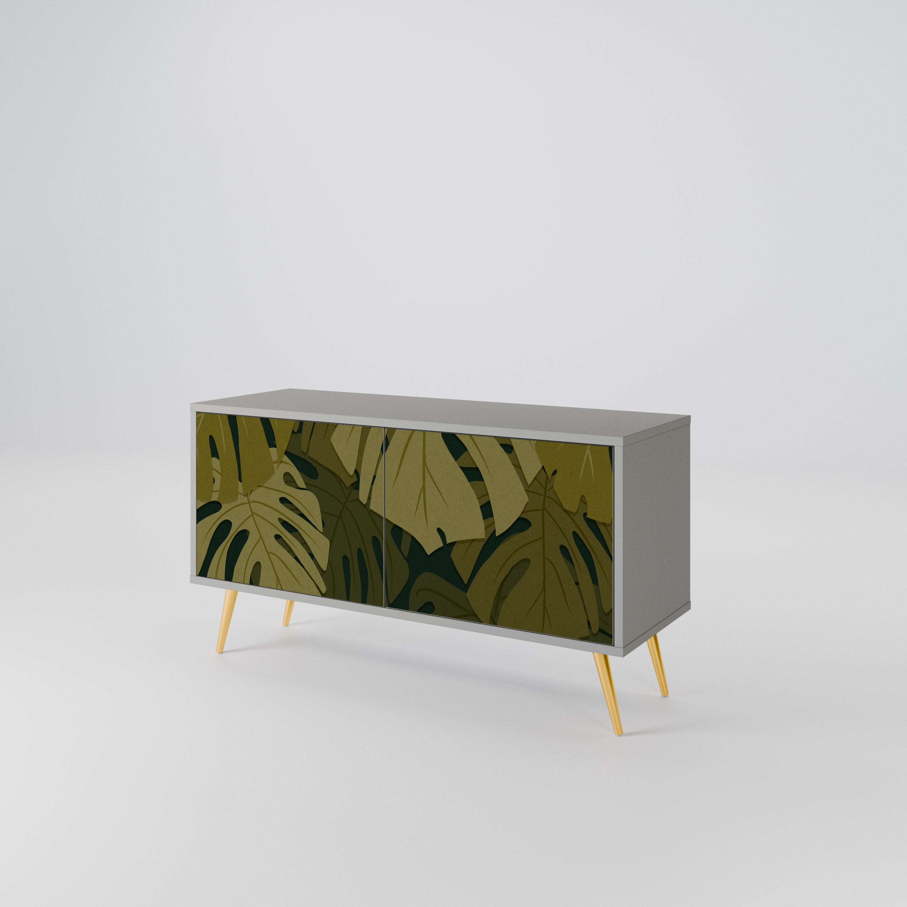 TROPICAL BEAUTY Kompakt TV-bänk med 2 dörrar