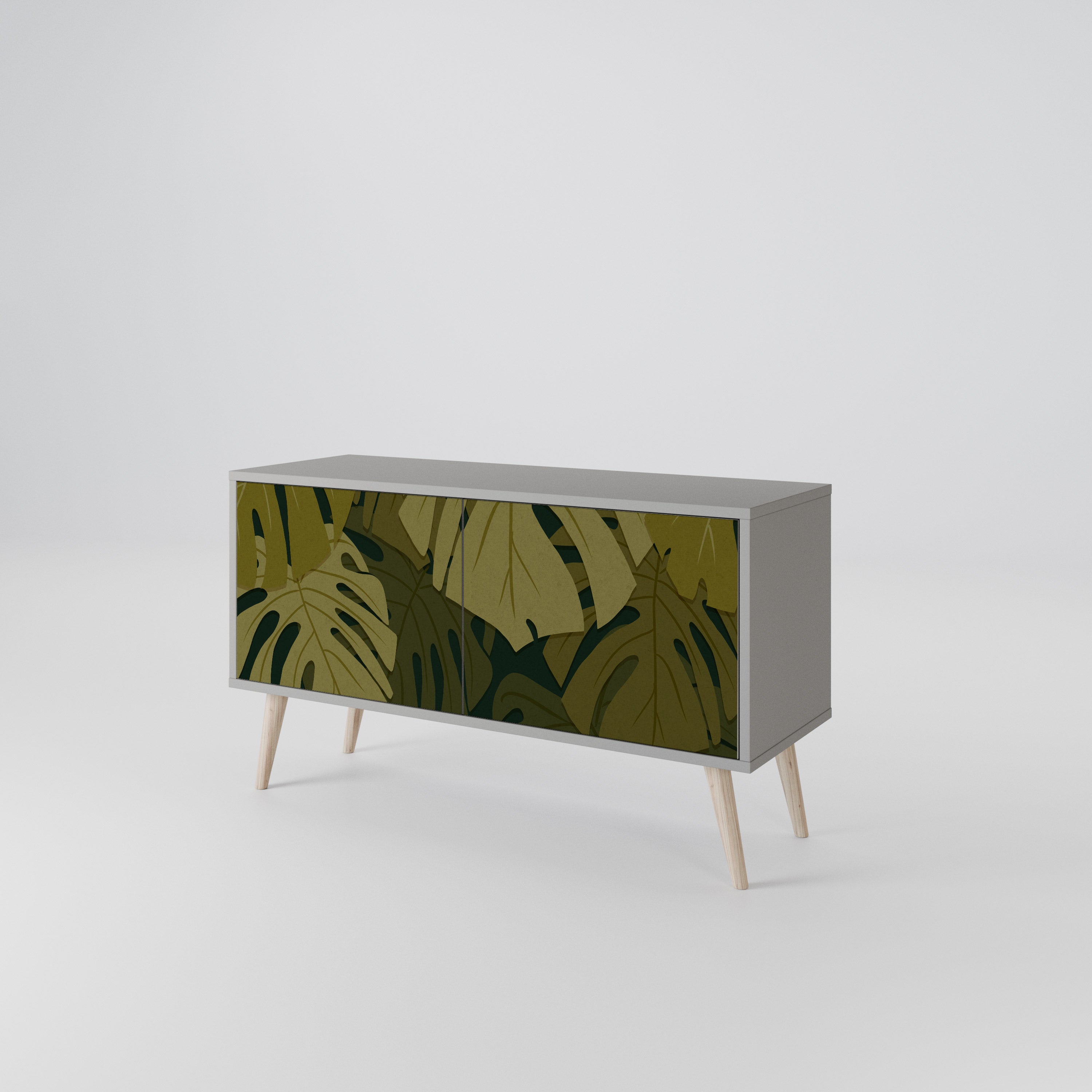 TROPICAL BEAUTY Kompakt TV-bänk med 2 dörrar