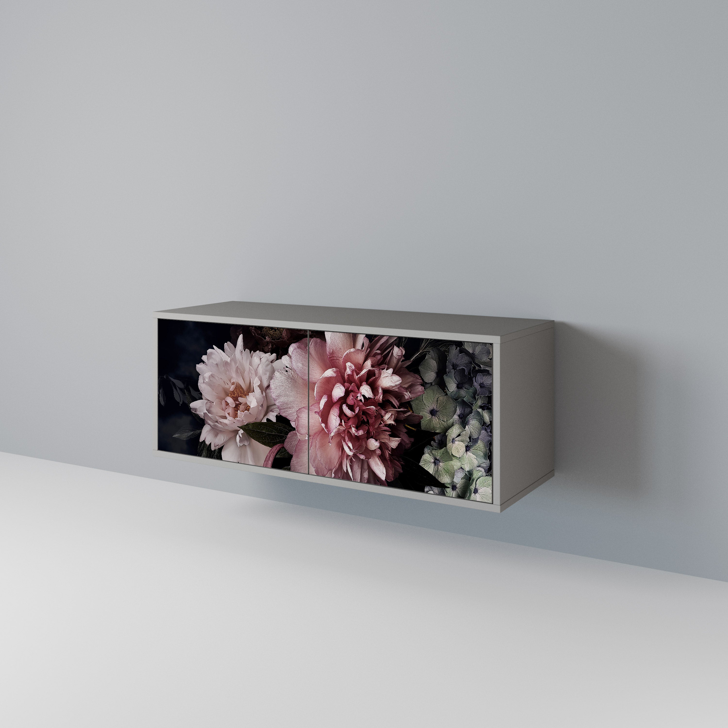 PURE BLOSSOM Kompakt TV-bänk med 2 dörrar