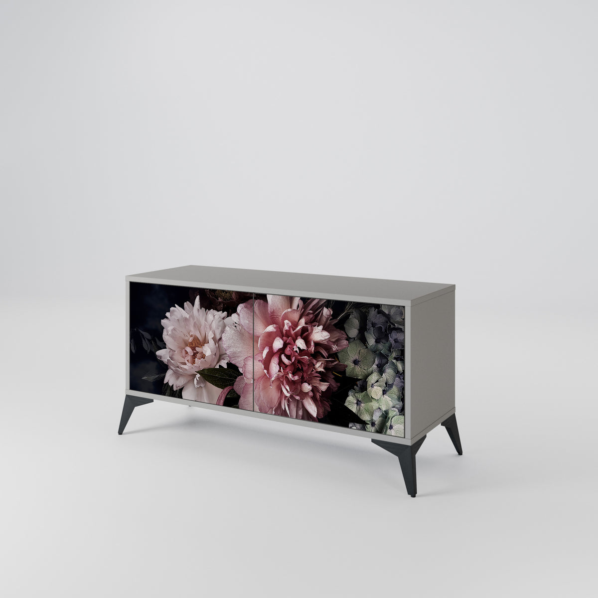 PURE BLOSSOM Kompakt TV-bänk med 2 dörrar