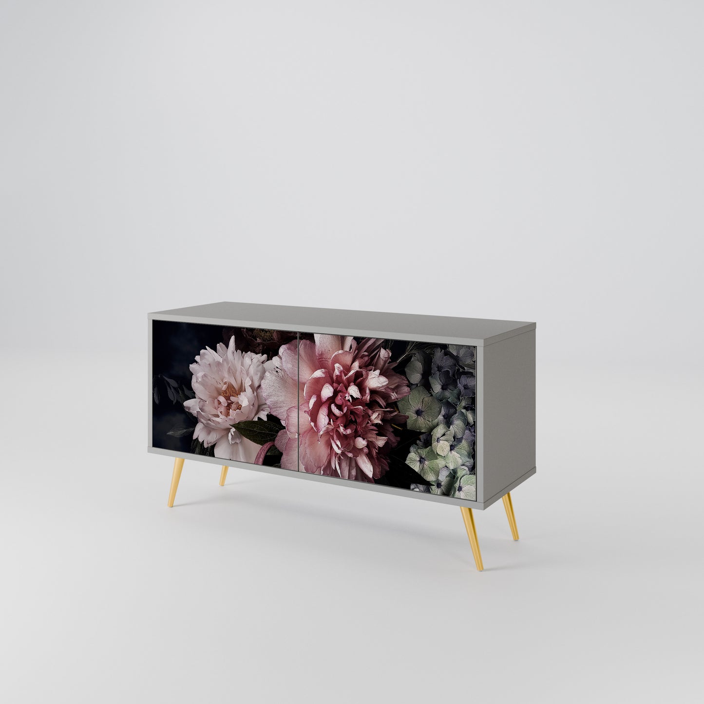 PURE BLOSSOM Kompakt TV-bänk med 2 dörrar