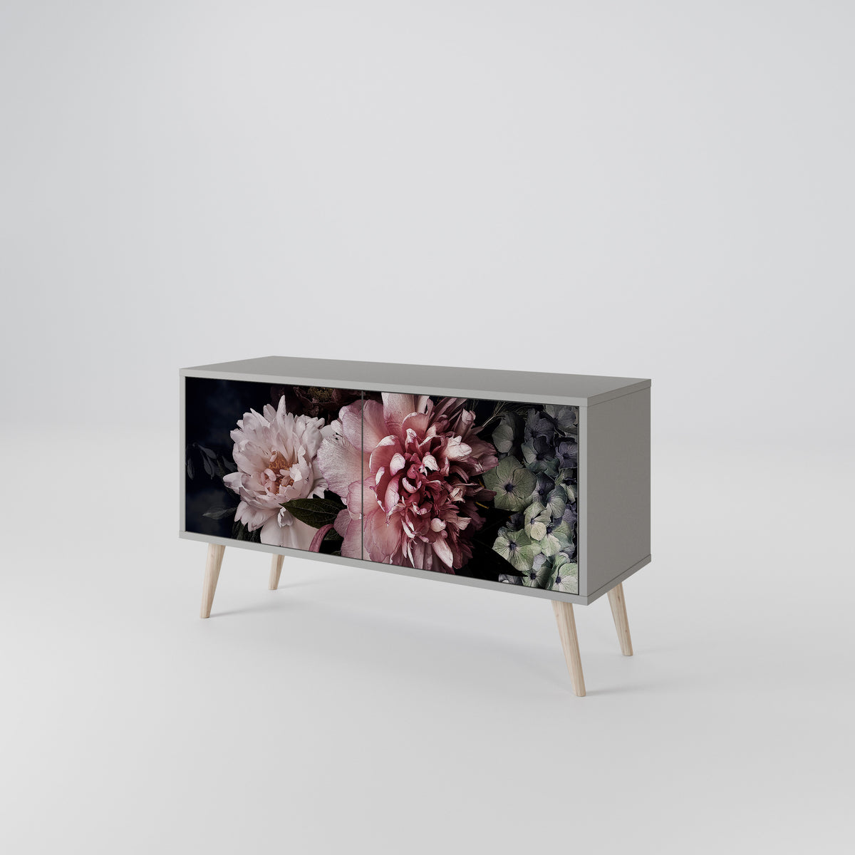 PURE BLOSSOM Kompakt TV-bänk med 2 dörrar