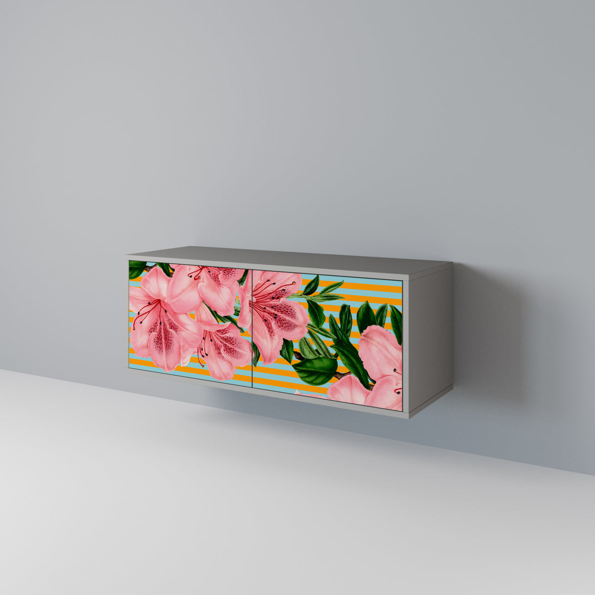 FRAGILE BEAUTY Kompakt TV-bänk med 2 dörrar
