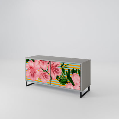 FRAGILE BEAUTY Kompakt TV-bänk med 2 dörrar