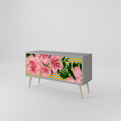 FRAGILE BEAUTY Kompakt TV-bänk med 2 dörrar