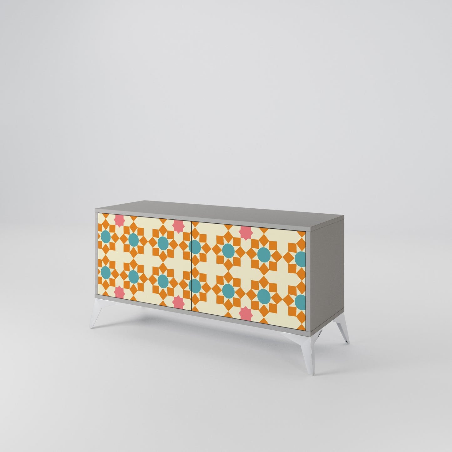 FLORAL DECOR Kompakt TV-bänk med 2 dörrar