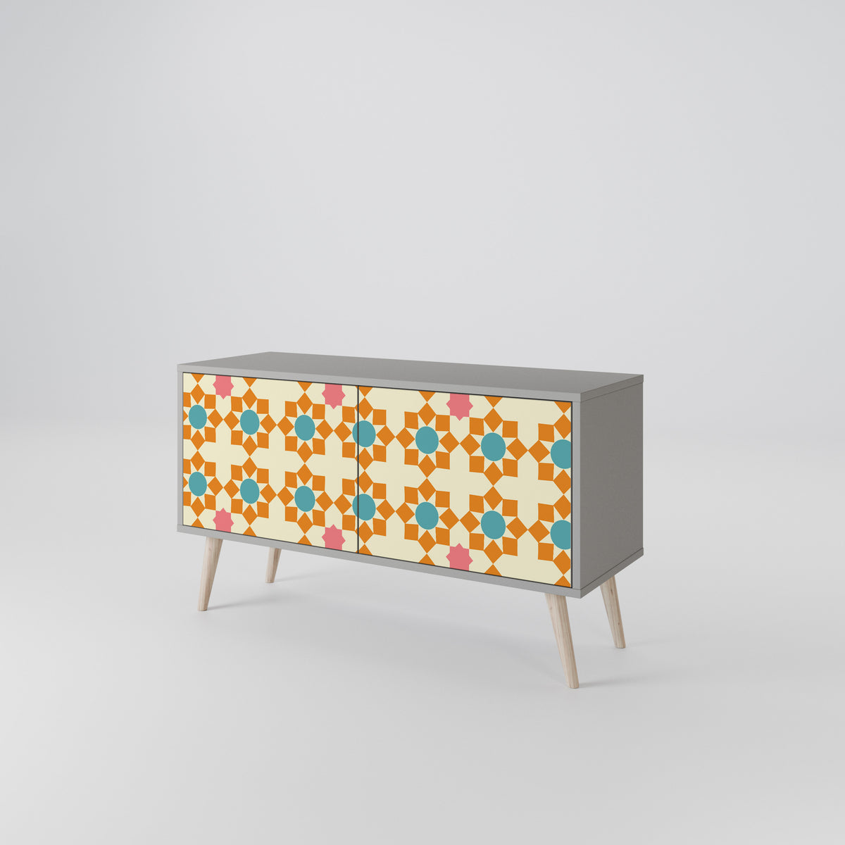FLORAL DECOR Kompakt TV-bänk med 2 dörrar