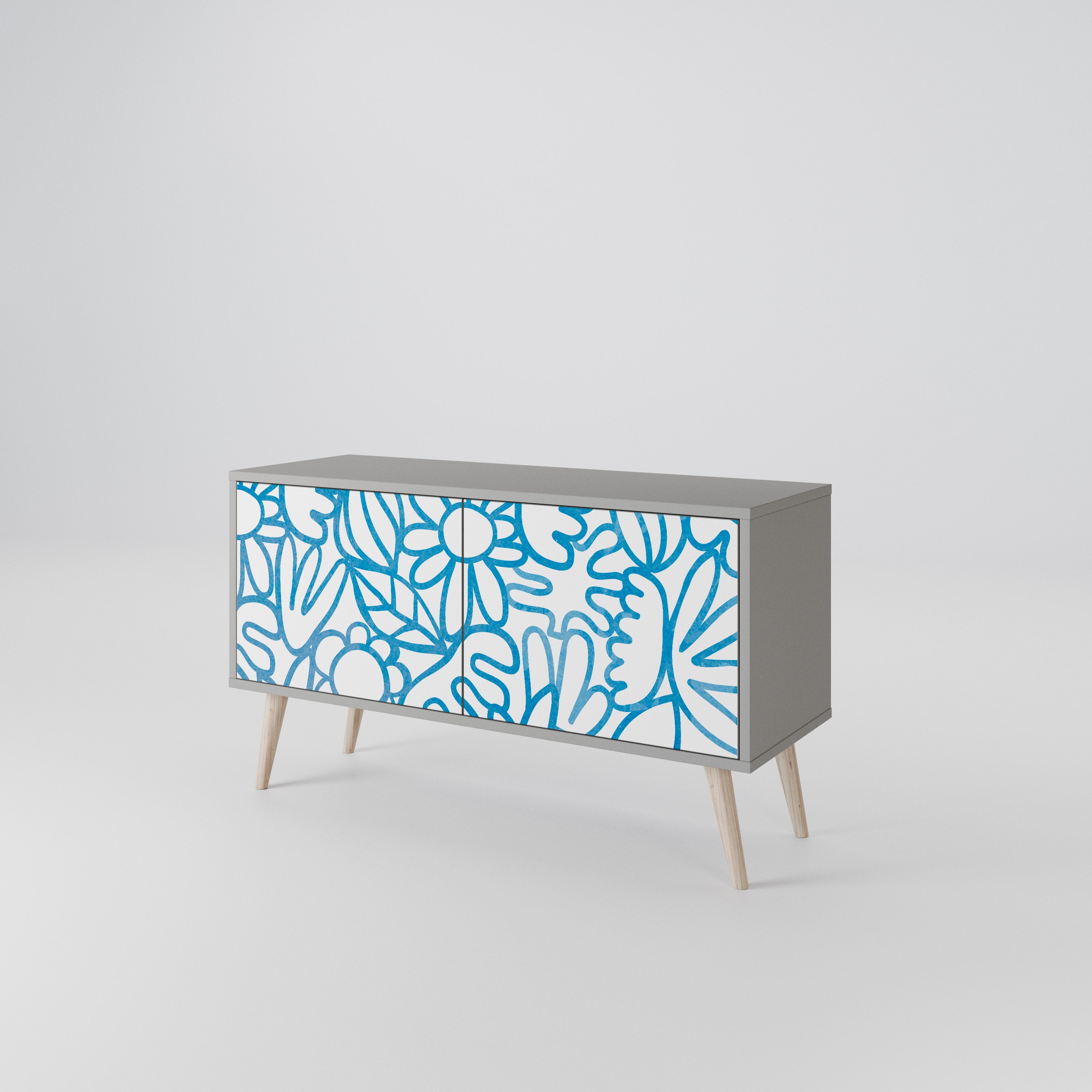 BLOOMY MORNING Kompakt TV-skåp med 2 dörrar