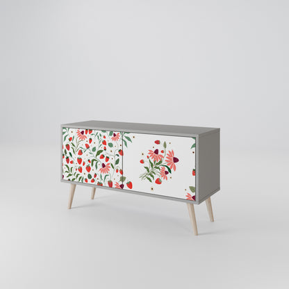 FLOWERS AND STRAWBERRIES Kompakt TV-bänk med 2 dörrar