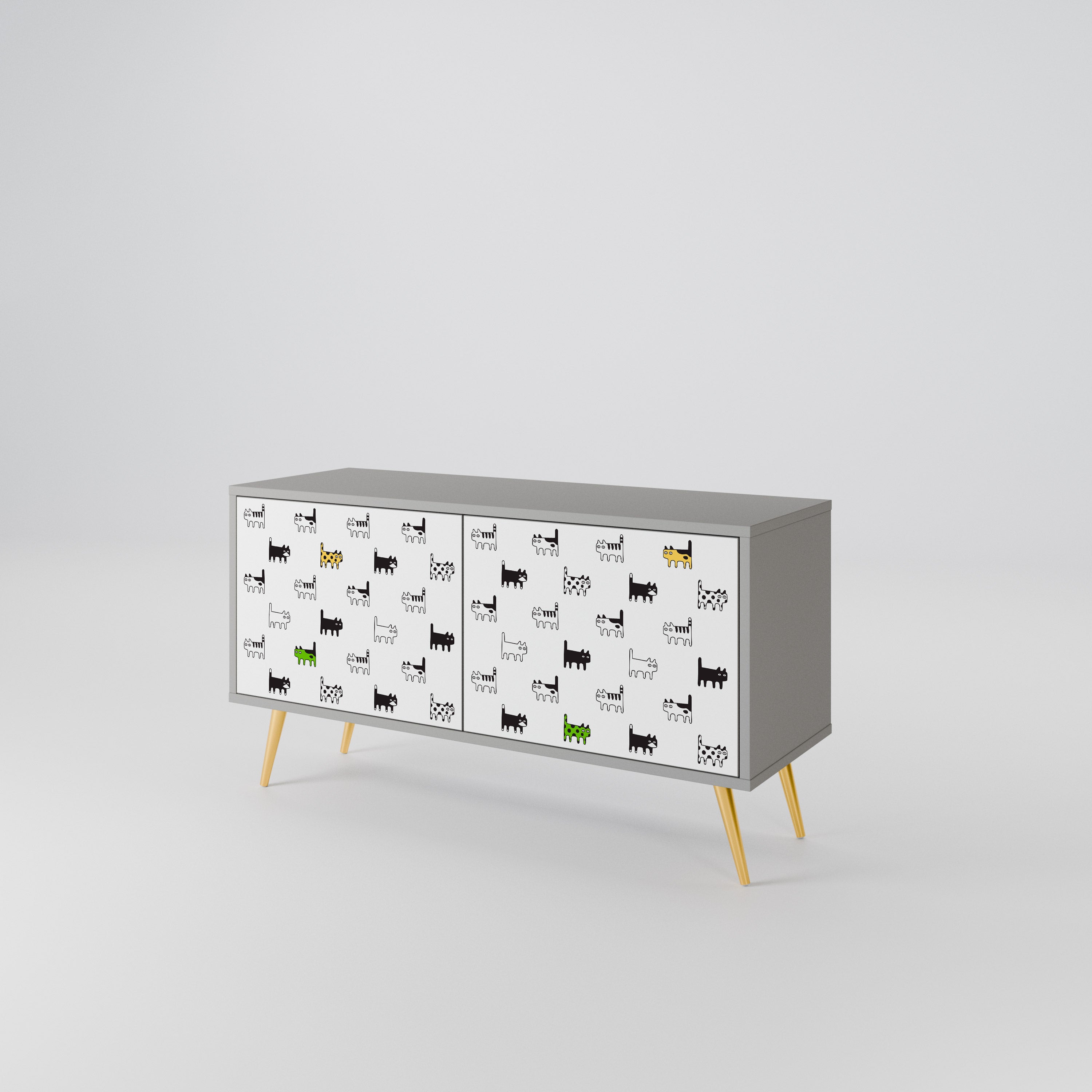 CATS COMPILATION Kompakt TV-skåp med 2 dörrar