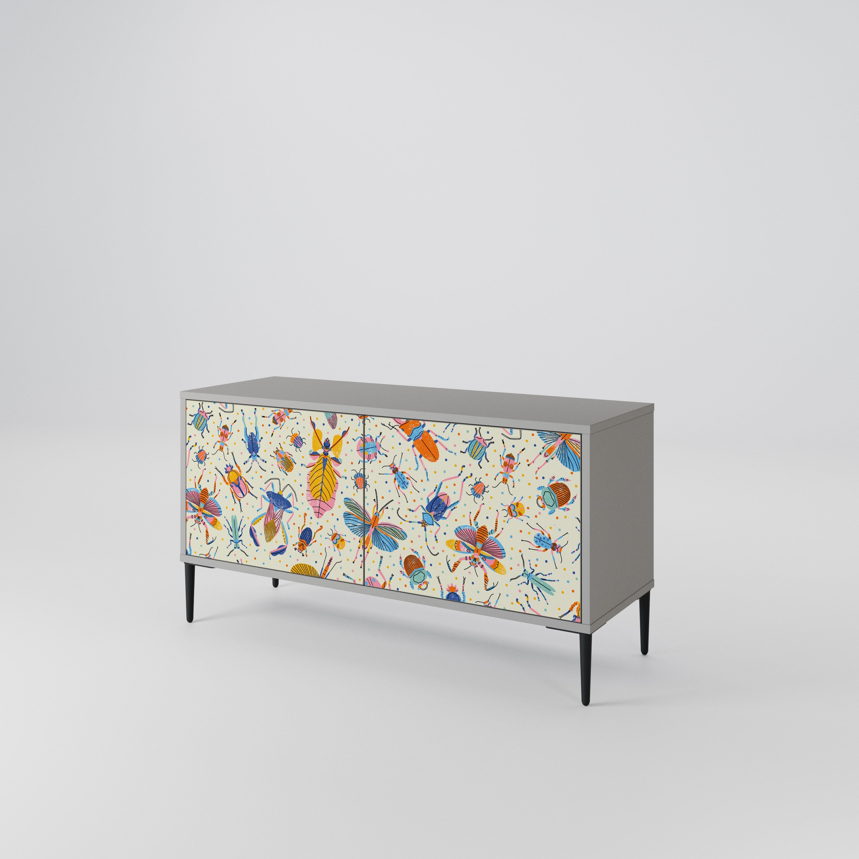 FÄRGGLADA INSEKTER Kompakt TV-skåp med 2 dörrar