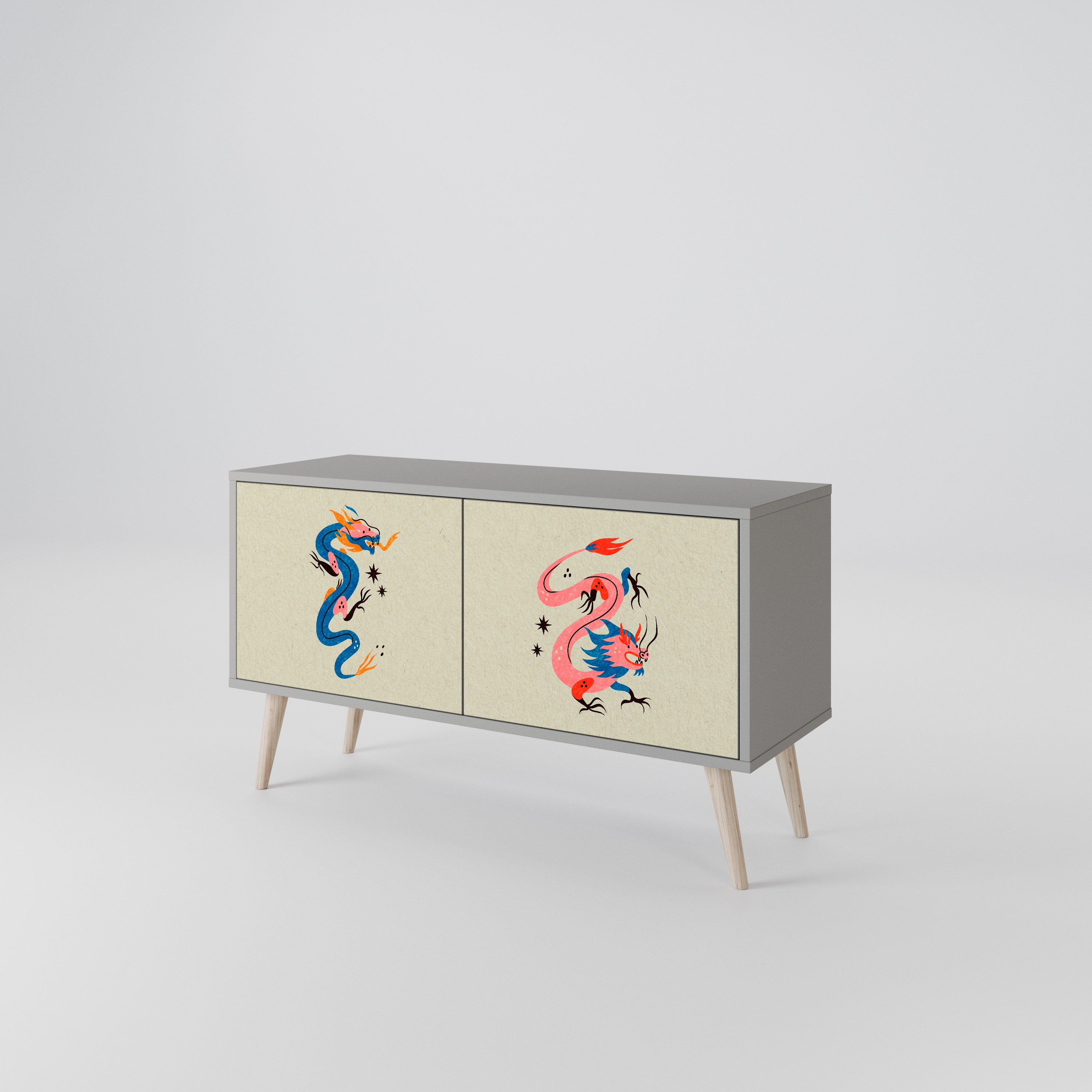 MYTOLOGISKA VARELSER Kompakt TV-skåp med 2 dörrar