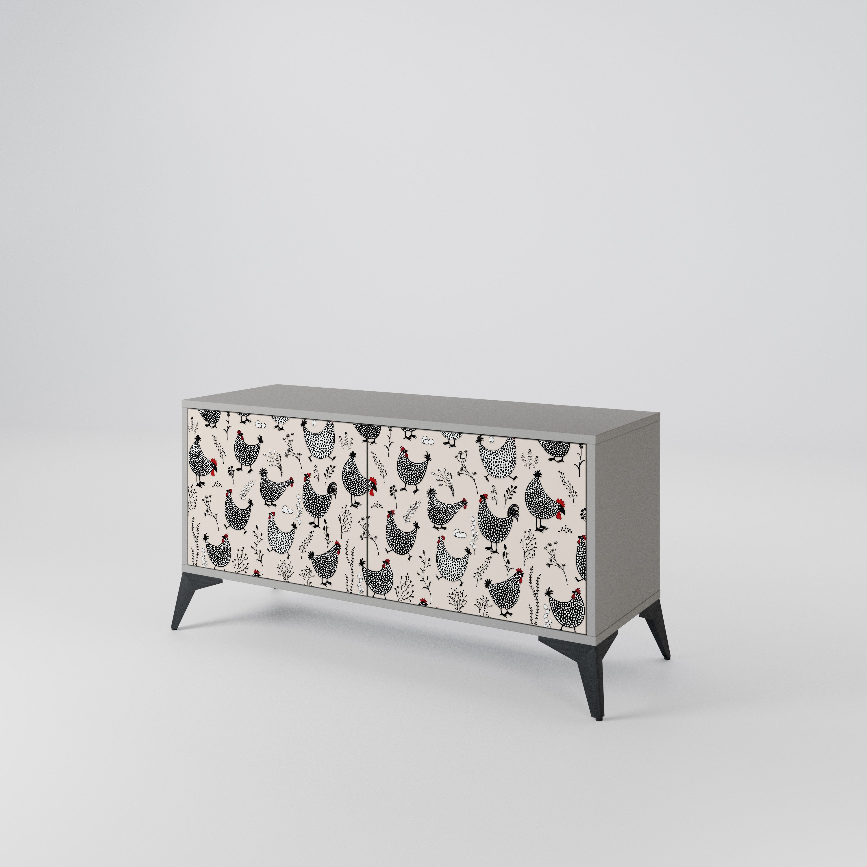 HAPPY HENS Kompakt TV-skåp med 2 dörrar