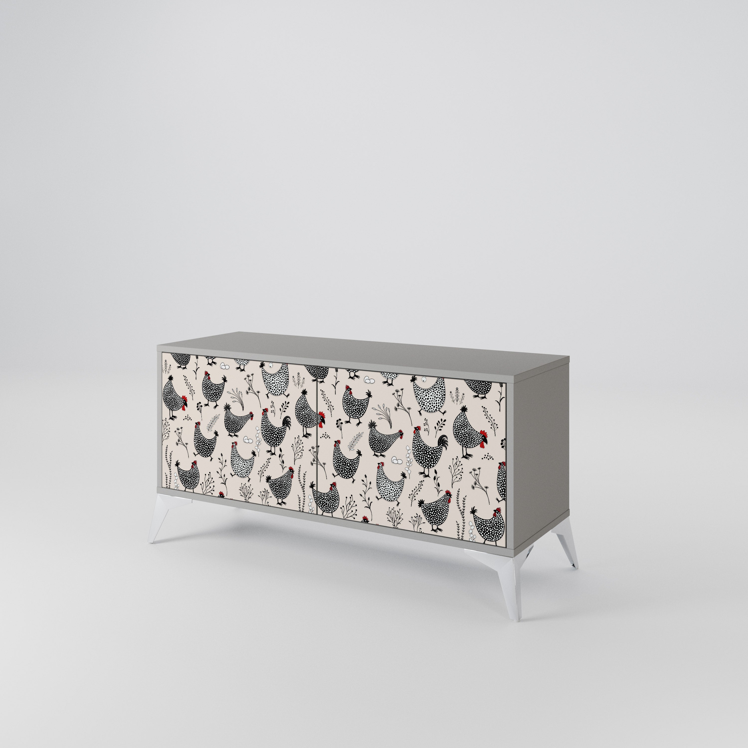 HAPPY HENS Kompakt TV-skåp med 2 dörrar