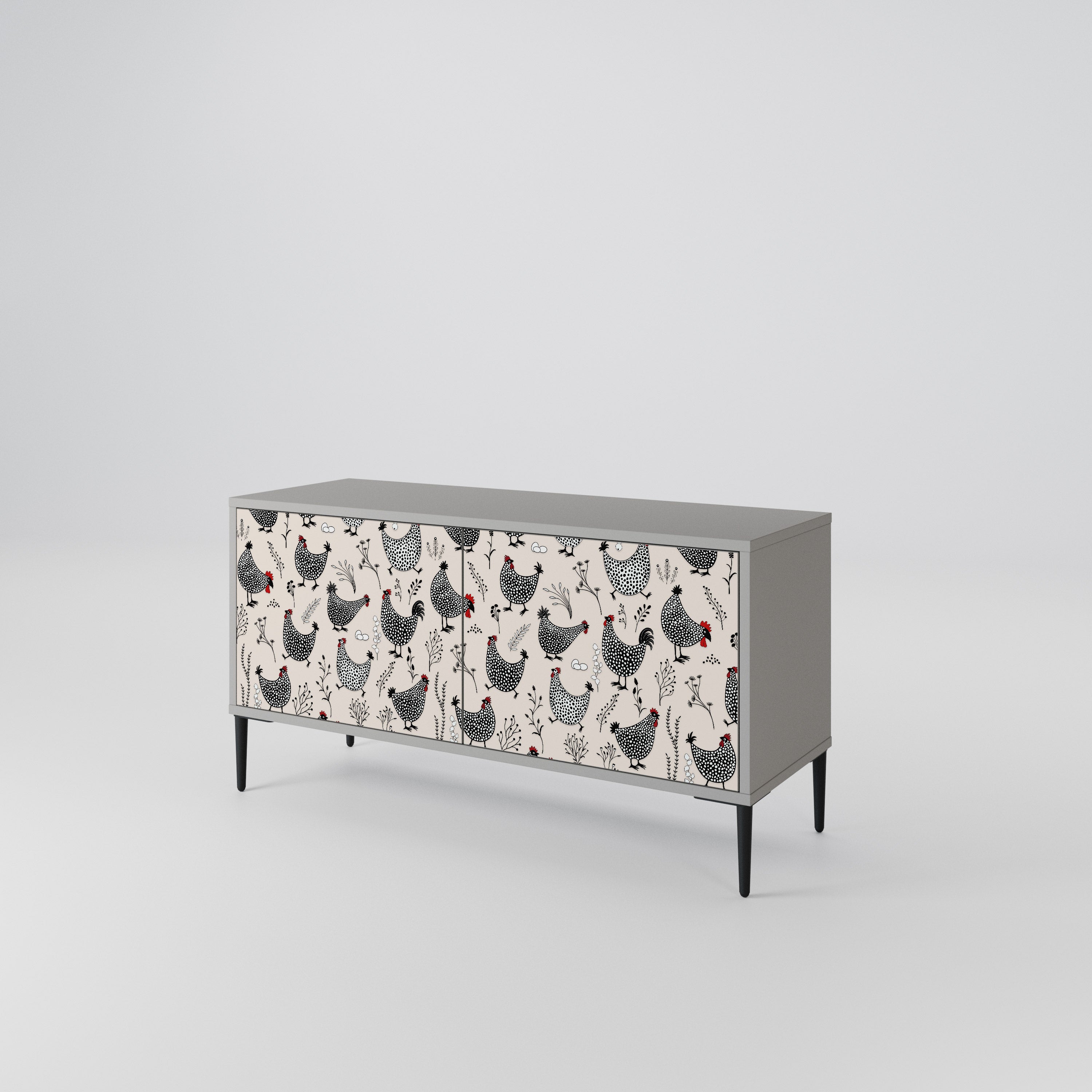 HAPPY HENS Kompakt TV-skåp med 2 dörrar