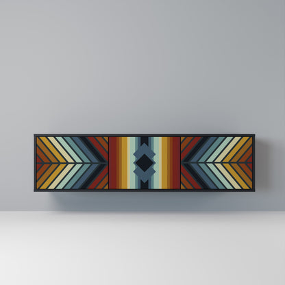 INDIGENOUS ZIGZAG 3-dörrars TV-bänk i svart finish