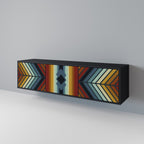 INDIGENOUS ZIGZAG 3-dörrars TV-bänk i svart finish