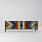 INDIGENOUS ZIGZAG 3-dörrars TV-bänk i svart finish