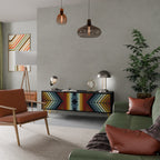 INDIGENOUS ZIGZAG 3-dörrars TV-bänk i svart finish