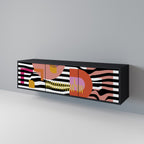 CHROMATIC ABSTRACT 3-dörrars TV-bänk i svart finish