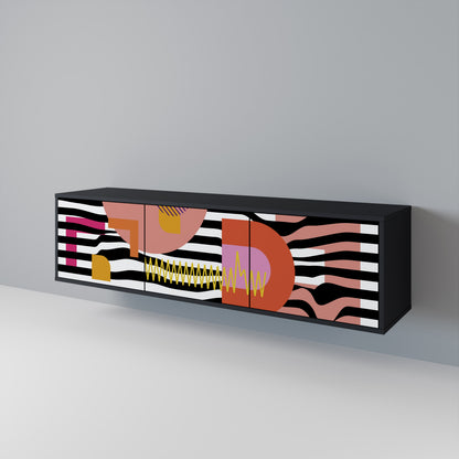 CHROMATIC ABSTRACT TV-bänk med 3 dörrar