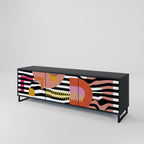 CHROMATIC ABSTRACT 3-dörrars TV-bänk i svart finish