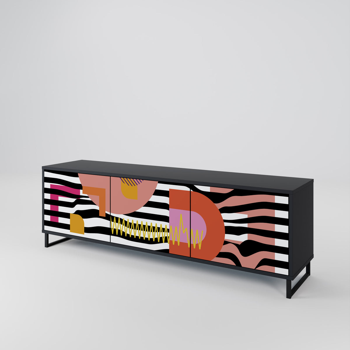 CHROMATIC ABSTRACT TV-bänk med 3 dörrar
