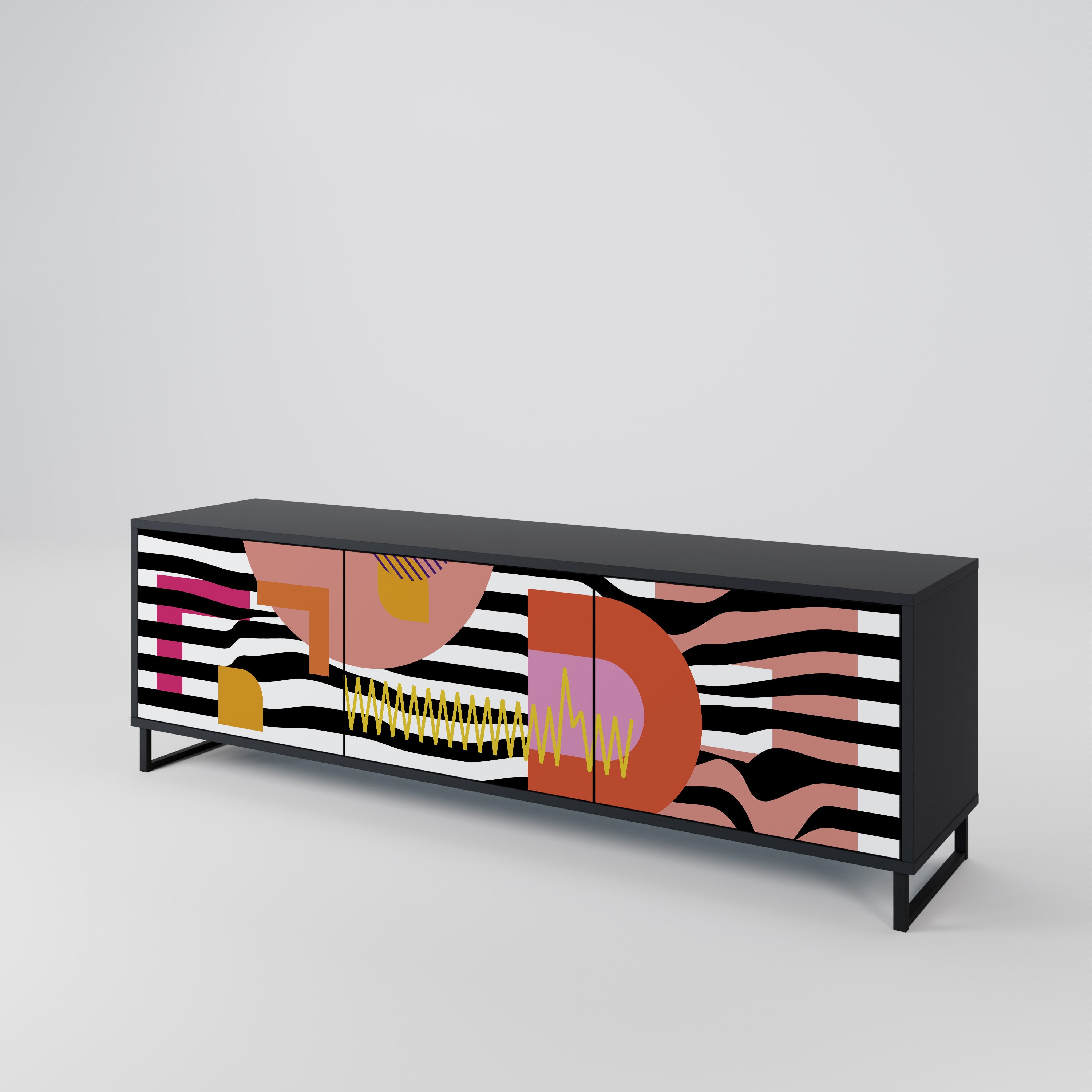 CHROMATIC ABSTRACT 3-Door TV Cabinet