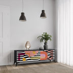 CHROMATIC ABSTRACT 3-dörrars TV-bänk i svart finish