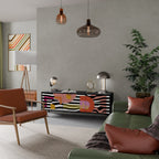 CHROMATIC ABSTRACT 3-dörrars TV-bänk i svart finish