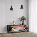 CHROMATIC ABSTRACT 3-dörrars TV-bänk i svart finish