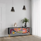 CHROMATIC ABSTRACT 3-dörrars TV-bänk i svart finish