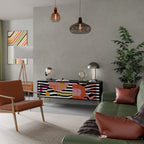 CHROMATIC ABSTRACT 3-dörrars TV-bänk i svart finish