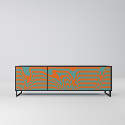 LINE COLLAPSE 3-dörrars TV-bänk i svart finish