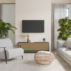 LINE COLLAPSE 3-dörrars TV-bänk i svart finish