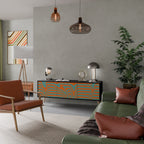 LINE COLLAPSE 3-dörrars TV-bänk i svart finish