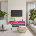 FÄRGERIGT DIVERSION 3-dörrars TV-bänk i svart finish