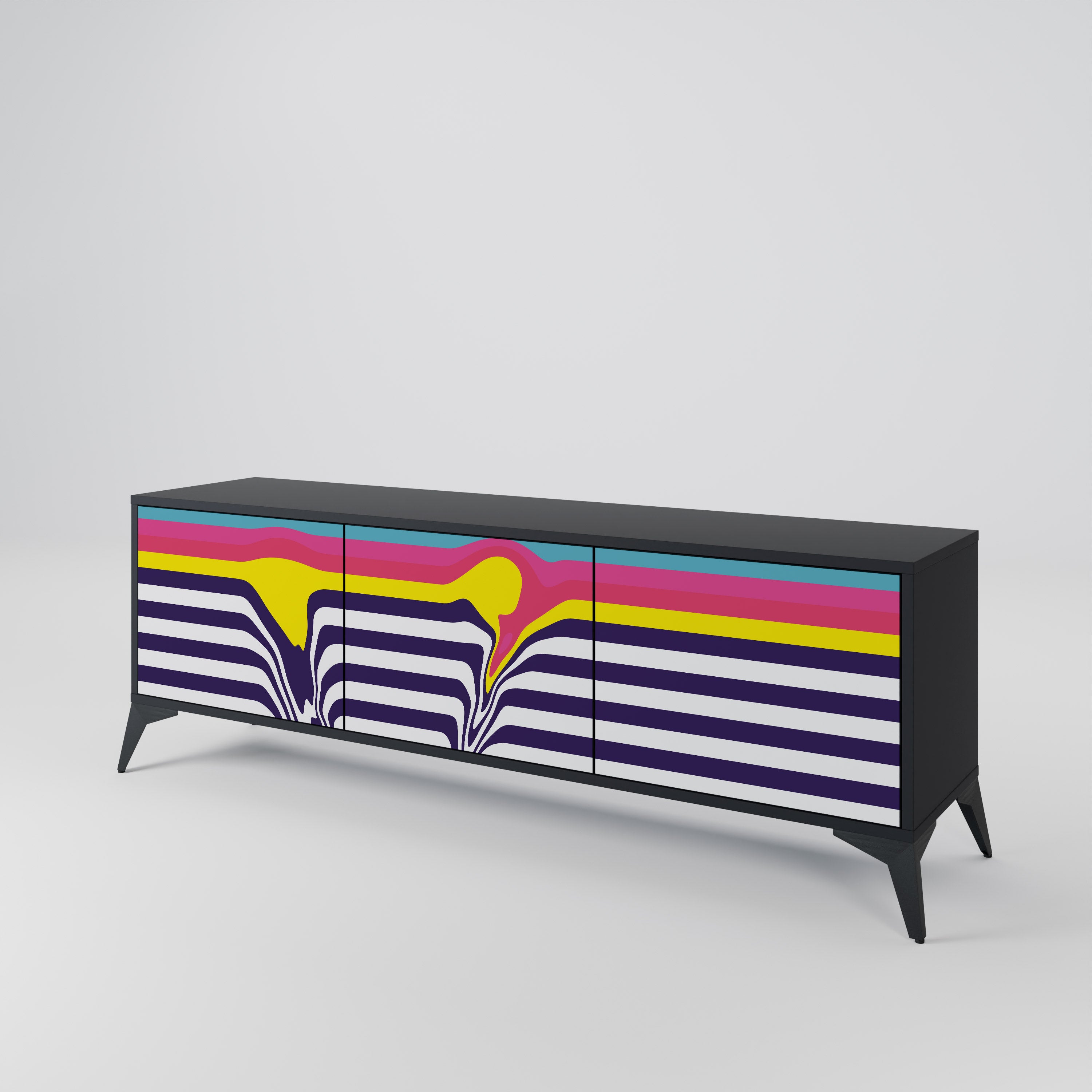 COLORFUL DIVERSION 3-Door TV Cabinet