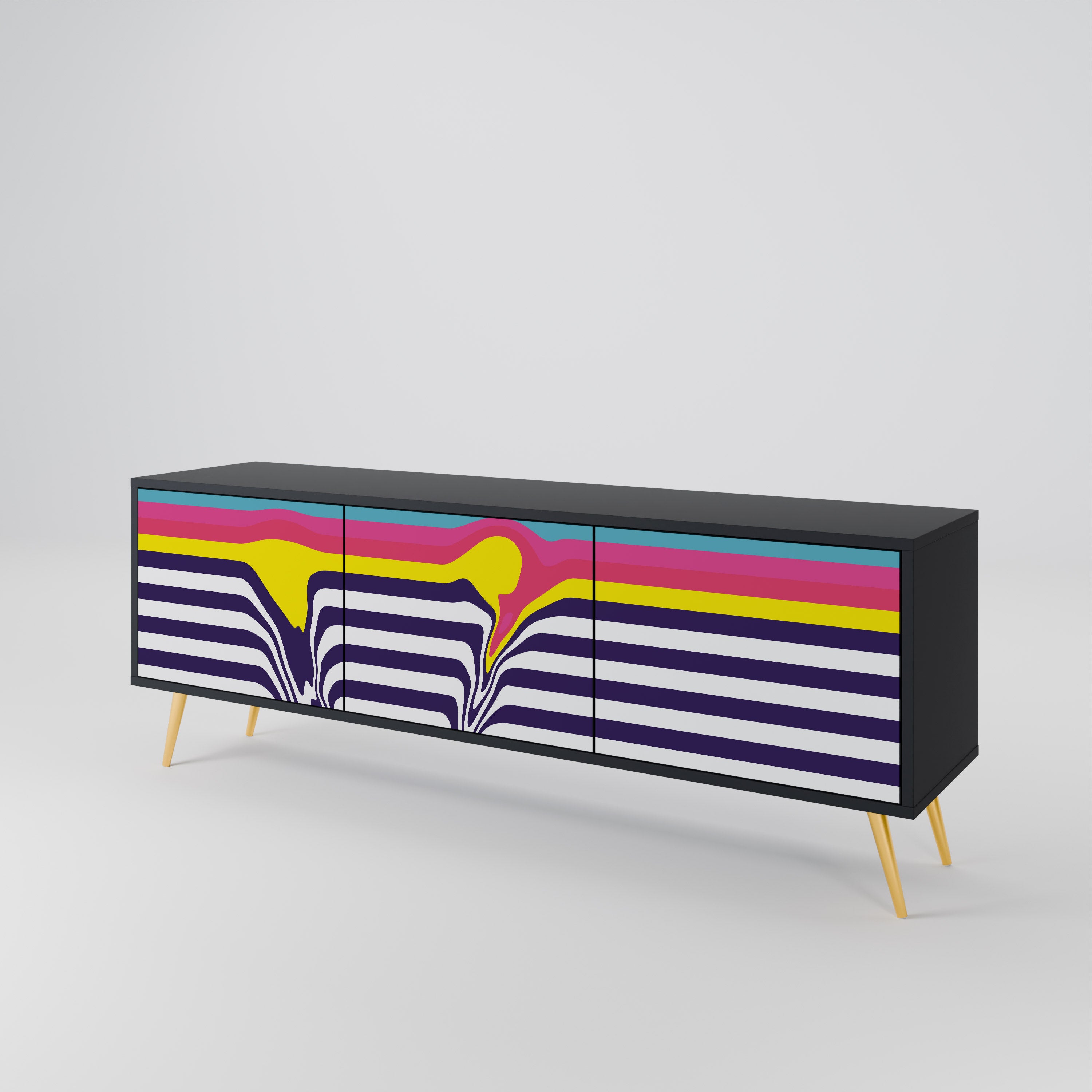 COLORFUL DIVERSION 3-Door TV Cabinet