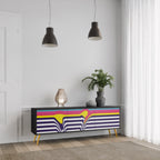 FÄRGERIGT DIVERSION 3-dörrars TV-bänk i svart finish