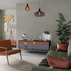 FÄRGERIGT DIVERSION 3-dörrars TV-bänk i svart finish