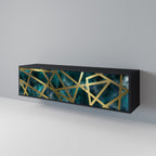 THE LABYRINTH OF GULD 3-dörrars TV-bänk i svart finish