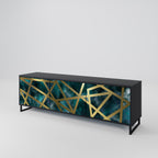 THE LABYRINTH OF GULD 3-dörrars TV-bänk i svart finish