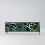 THE LABYRINTH OF GULD 3-dörrars TV-bänk i svart finish