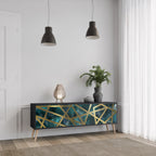 THE LABYRINTH OF GULD 3-dörrars TV-bänk i svart finish