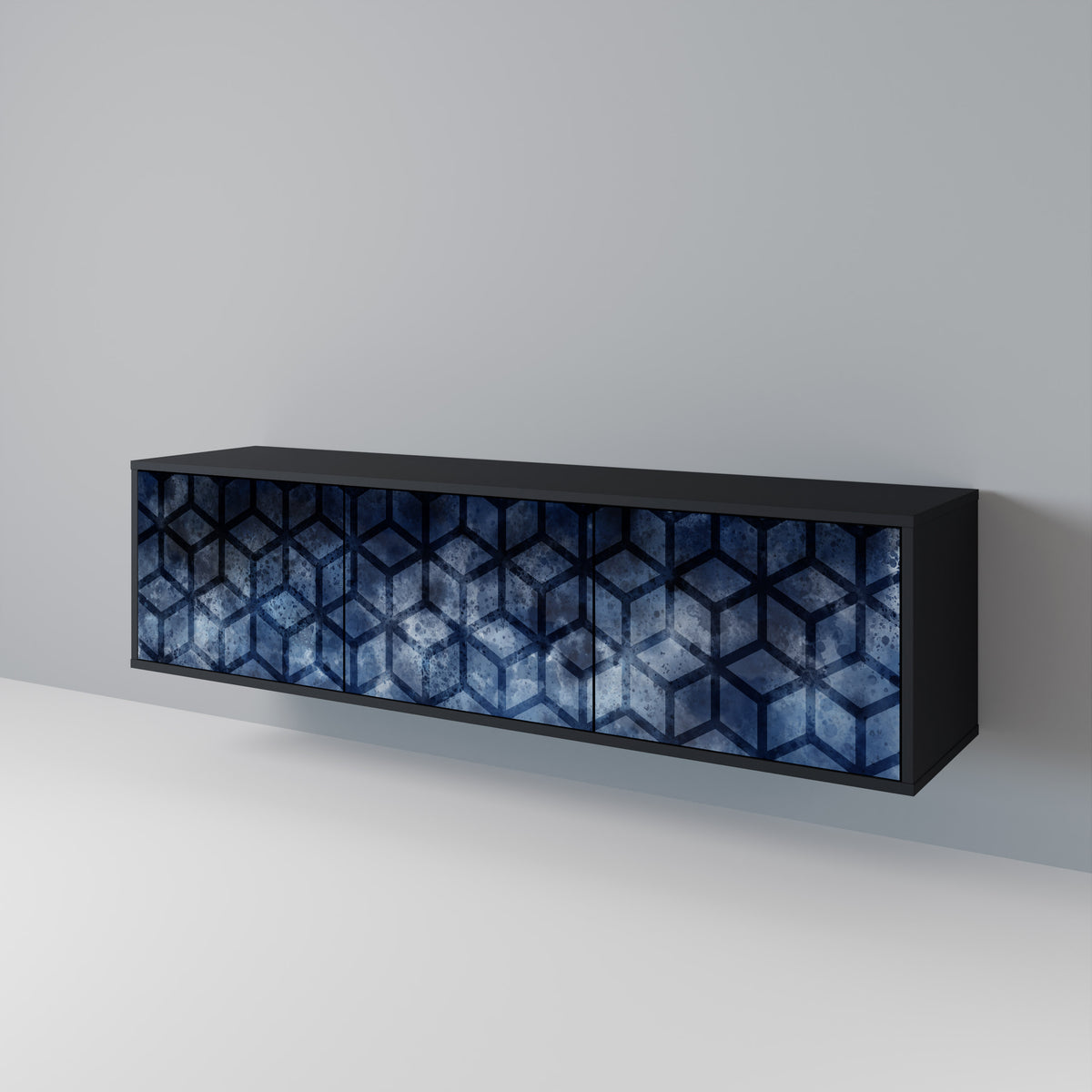 CUBIC MIST TV-bänk med 3 dörrar