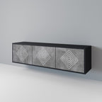 POLYGONAL ARTISTRY 3-dörrars TV-bänk i svart finish