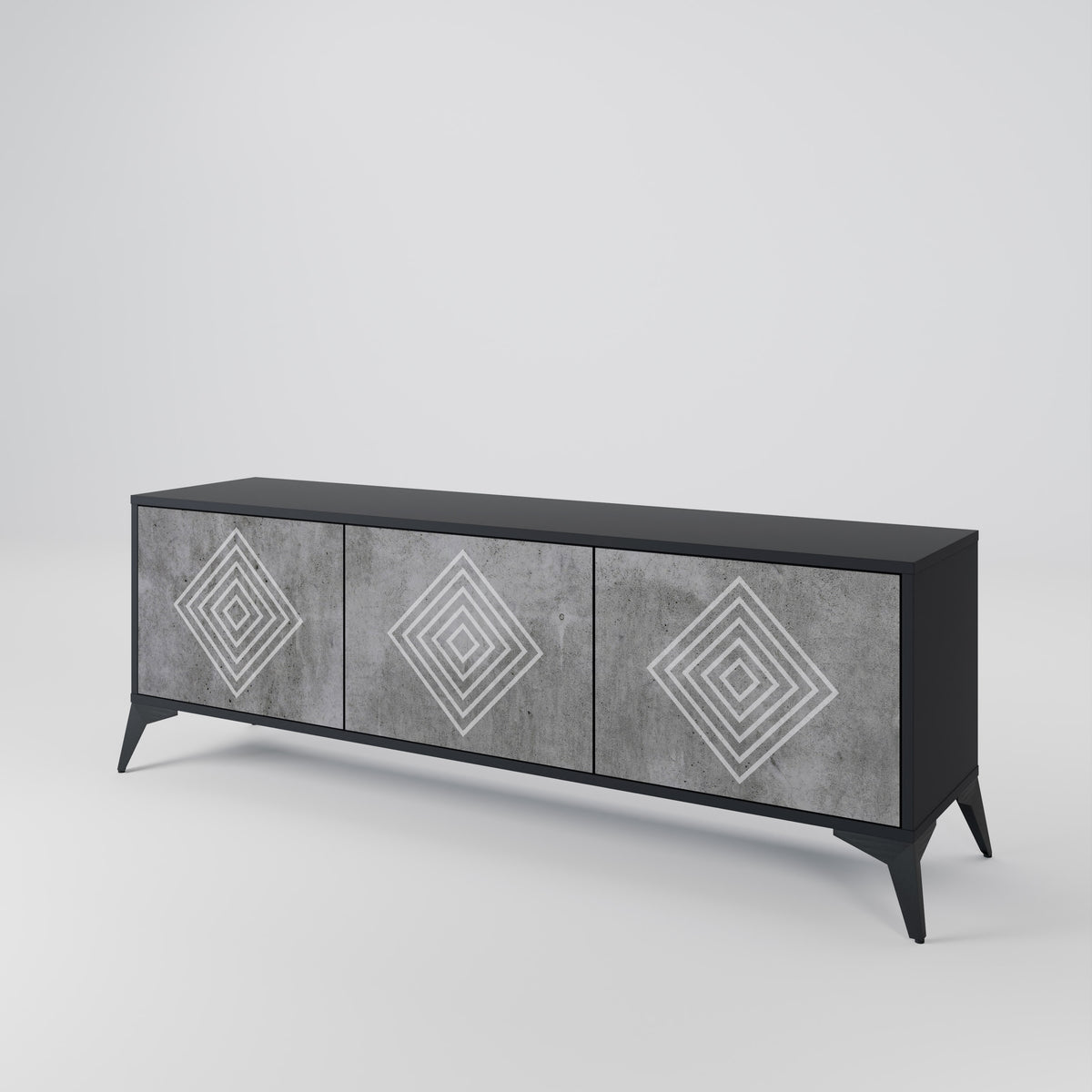 POLYGONAL ARTISTRY TV-bänk med 3 dörrar