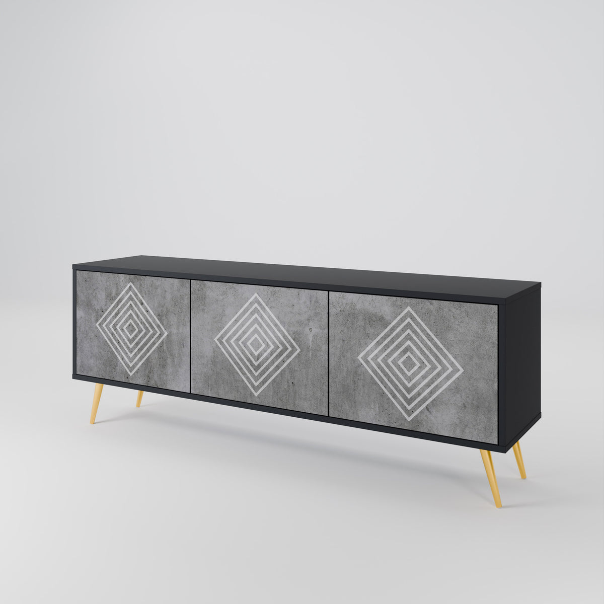 POLYGONAL ARTISTRY TV-bänk med 3 dörrar